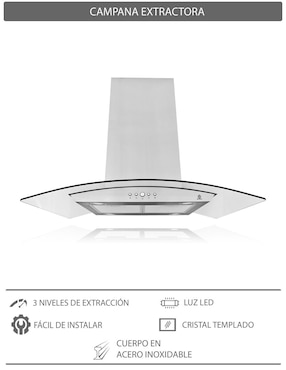 Campana de isla Supra Supra Volterra de acero inoxidable