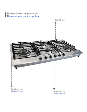 Parrilla a gas lp empotrable Supra