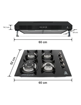 Combo campana de cocina Supra C6-59-NN de acero inoxidable