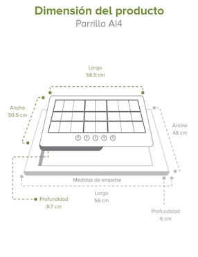Parrilla a gas lp empotrable Avera