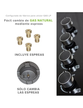 Parrilla a gas lp empotrable Avera