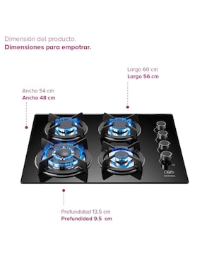 Parrilla a gas lp empotrable Avera