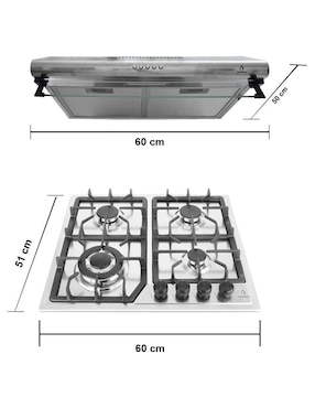 Combo campana de cocina Supra GORIZIA de acero inoxidable