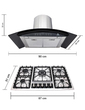Campana de pared Supra Udine de acero inoxidable