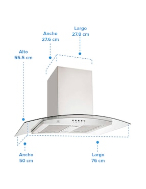 Campana de isla Avera CEVD90C de acero inoxidable