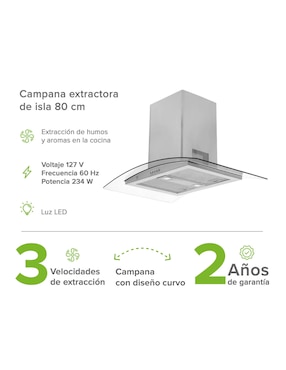Campana de pared Avera CEVD90B de acero inoxidable