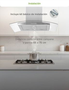 Campana de pared Avera CEVD90B de acero inoxidable