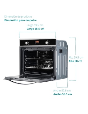 Horno a gas natural Avera HE01NAT capacidad 58 L