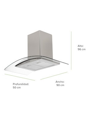 Campana de pared Avera CEV90 de acero inoxidable