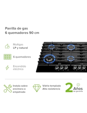 Parrilla multigas empotrable Avera