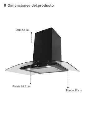 Campana de pared Supra CC-76-BLACK de cristal templado