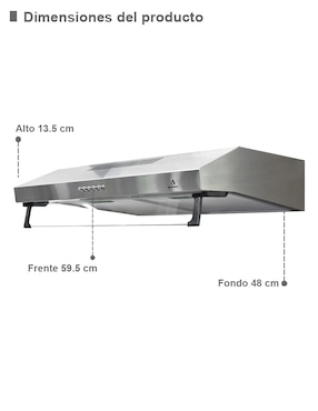 Campana de pared Supra NUBE A-60 de acero inoxidable