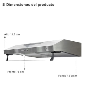 Campana de pared Supra NUBE A-76 de acero inoxidable