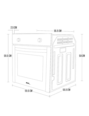 Horno a gas natural Disa Home PAEM4/CAMPC60C/HGEMP24AI capacidad 55 L