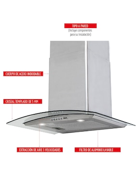 Campana de pared Disa CAMPC-60C de acero inoxidable