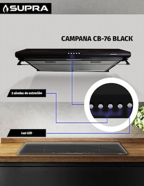 Campana de pared Supra CB-76-BLACK de acero