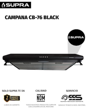 Campana de pared Supra CB-76-BLACK de acero