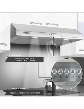 Campana de pared Gutstark MKZ-CAMPA600MNEG de acero inoxidable