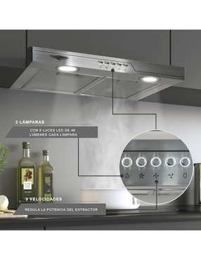 Campana de pared Gutstark MKZ-CAMPA500MGRI de acero inoxidable