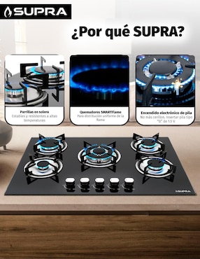Parrilla a gas lp empotrable Supra
