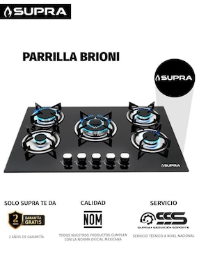 Parrilla a gas lp empotrable Supra