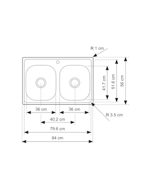 Fregadero de acero inoxidable Teka TEKAWAY33.222C978