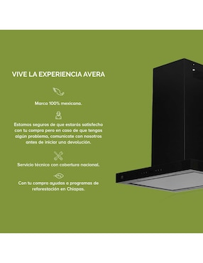 Campana de isla Avera CEN76C de acero inoxidable