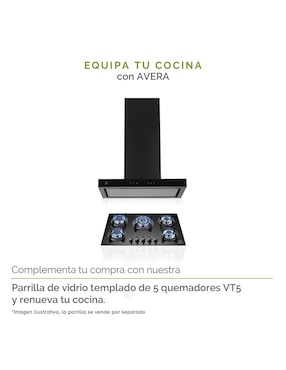 Campana de isla Avera CEN76C de acero inoxidable