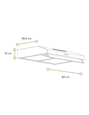 Campana de pared Avera CEA80 de acero inoxidable
