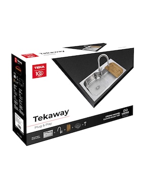 Tarja de acero inoxidable Teka con escurridor derecho TEKAWAY.DM33.22.1C