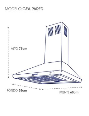 Campana de pared Sanaire GEA de acero inoxidable
