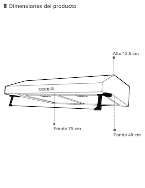Campana de pared Supra NUBE N-76 de acero inoxidable