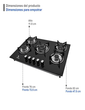 Combo campana de cocina Supra ROTWAND de cristal templado