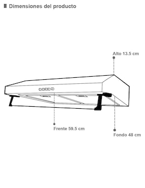 Campana de pared Supra NUBE N-60 de acero inoxidable