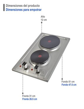 Parrilla eléctrica empotrable Supra