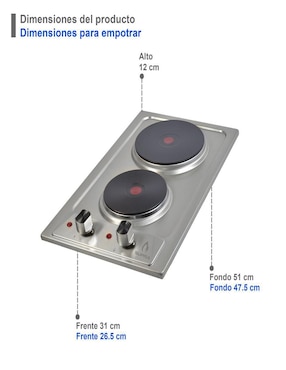 Parrilla eléctrica empotrable Supra