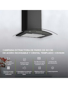 Campana de pared Avera CEV60N de acero inoxidable