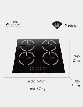 Parrilla a inducción empotrable Ecocinare