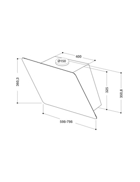 Campana de pared Whirlpool WHV8040B de acero inoxidable