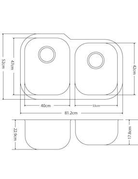 Fregadero de acero inoxidable Eb Técnica A31209AR