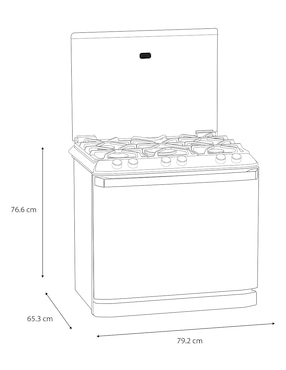 Estufa empotrable a Gas LP Io Mabe Ultimate 79.2 cm IO8061GETSS0 de 5 quemadores