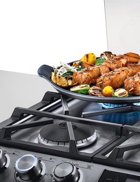 Estufa empotrable a Gas LP Io Mabe 79.2 cm IO8094GETSS0 de 5 quemadores