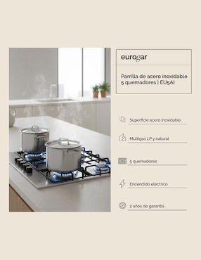 Parrilla a gas lp empotrable Eurogar multigas