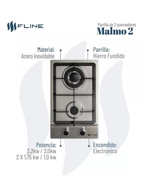 Parrilla a gas lp empotrable Fline