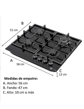 Parrilla a gas lp empotrable Fline