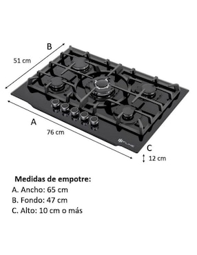 Parrilla a gas lp empotrable Fline