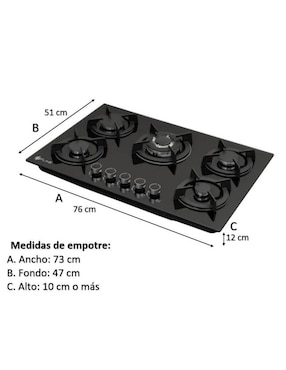 Parrilla a gas lp empotrable Fline