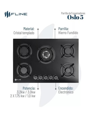 Parrilla a gas lp empotrable Fline