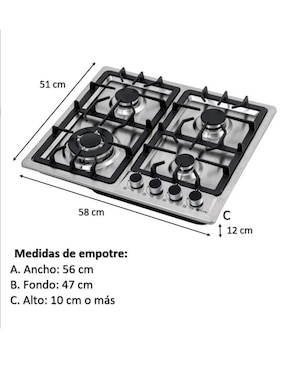 Parrilla a gas lp empotrable Fline