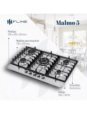 Parrilla a gas lp empotrable Fline